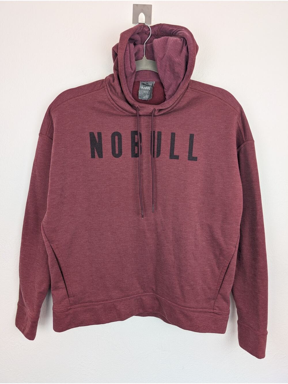 NO BULL Sweatshirt Hooded Spellout Active Athletic Workout Oversized Red Size S
